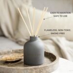 Craft & Kin Reed Diffuser Set - Santal Woods, Reed Diffusers for Home with Fragrance Sticks - The Earthenware Collection, 6.7oz Alcohol-Free, Essential Oils - Image 5