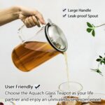 Aquach 51oz Glass Teapot with Stainless Steel Removable Infuser, Stovetop & Dishwasher Safe, Ideal for Loose & Blooming Tea Brewing - Image 6