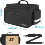 Mancro Medical Bag, Home Health Nurse Bag with Nonslip Bottom, Removable Shoulder Strap, Water-Resistant Empty First Aid Organizer for Medical Student, Therapist, Black - Image 7