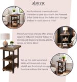 Pomona 3-Tier Solid Wood End Table with Storage Shelves – Rustic Industrial Space-Saving Side Table or Nightstand for Living Room, Bedroom, or Entryway by Alaterre Furniture - Image 5