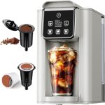 Single Serve Coffee Maker for K Cup and Grounds, 6-14 Oz Brew Sizes, 50 Oz Removable Water Tank, One Cup Coffee Machine with Reusable Filter, Off White - Image 2