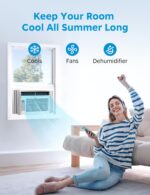 Midea MAW05R1JWT-B Electronic 5K 5,000 BTU, 3-in-1 Fan/Dehumidifier Window AC Unit, Easycool Air Conditioner with Remote Control, Cools up to 150 Sq. Ft, Fits Bedroom, Study, Office, White - Image 4