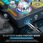 Podcast Equipment Bundle,Audio Interface and XLR Condenser Microphone, Studio Equipment with 48V Phantom Power, Bluetooth for Podcast, Streaming, Voice Over, Singing, PC, Smartphone - Image 5