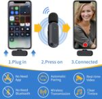 2 Pack Professional Wireless Lavalier Microphone for iPhone iPad Android with Charging Case Noise Reduction Plug-Play Clip on Lapel Mic for Video Recording Vlogging, YouTube, Interview, Live Streaming - Image 3