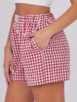 ANRABESS Boxer Shorts for Women Gingham Pajama 2025 Summer Casual Lounge Sleep Plaid Shorts Y2K Beach Bottoms - Image 4