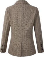 Beninos Womens Casual Blazers One Button Plaid Blazer Jacket - Image 3