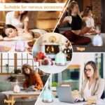 200ml Glass Reservoir Essential Oil Diffuser with Glass Dome Ultrasonic Aromatherapy Diffuser with Four Timer Colorful Light Auto-Off for Gift Home Office Bedroom - Image 7
