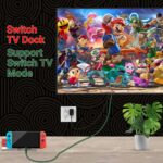 Switch Dock Mini Portable, 1.8M/ 6FT Switch TV Dock, Switch Docking Station with 4K/1080P HDMI Adapter and 100W Charging Port, Dark Green, Not for Switch 2 - Image 5
