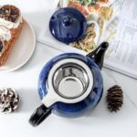 KOOV Tea Pot with Infuser for Loose Tea, 34 ounce Ceramic Teapot with Infuser, Enough For 6 Cups, Tea Pots with Tea Strainers for Tea Party, Reactive Glaze (Nebula Blue) - Image 6