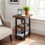 Pomona 3-Tier Solid Wood End Table with Storage Shelves – Rustic Industrial Space-Saving Side Table or Nightstand for Living Room, Bedroom, or Entryway by Alaterre Furniture - Image 3