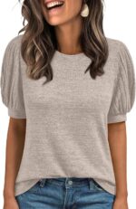 AUTOMET Womens Tops Summer Sweater Long Tunic Dressy Casual Blouses Business Cute Trendy Short Sleeve Shirt 2025 - Image 2
