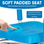 Platinum Health Carousel Sliding Shower Chair Tub Transfer Bench with Swivel Seat, Premium Padded, Pivoting Arms, Adjustable Space Saving Design for Tubs, Inside Shower, for Handicap & Seniors, Blue - Image 7