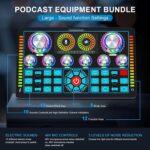 Podcast Equipment Bundle,Audio Interface and XLR Condenser Microphone, Studio Equipment with 48V Phantom Power, Bluetooth for Podcast, Streaming, Voice Over, Singing, PC, Smartphone - Image 4