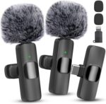 Wireless Microphone for iPhone, Android Wide Compatibility Noise Reduction Clear Sound Lavalier Microphone for Podcast, Video Recording, Live Streaming, YouTube, Tiktok, Vlog, 2 Pack - Image 2