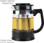 EIKS Glass Teapot Tea Kettle with Removable Infuser and Heat Resistance Base for Making and Serving Blooming Tea, Loose Leaf Tea - Capacity is 950ml/32oz - Image 4