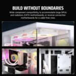 CORSAIR 3500X ARGB Mid-Tower ATX PC Case – Panoramic Tempered Glass – Reverse Connection Motherboard Compatible – 3X CORSAIR RS120 ARGB Fans Included – White - Image 6