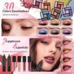 Color Nymph Starter Makeup Kit for Tweens Girls, Train Case for Women Full Kit with Eye Shadow, Lipstick, Blush, Brushes, Lipgloss, Mascara, Brow Wax and Mirror Pink Full Starter Cosmetics Set - Image 3