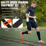 Agility Ladder, Speed Training Equipment Set, 20ft Agility Ladder, 12 Soccer Cones, 4 Hurdles, Jump Rope, Running Parachute, Basketball Football Soccer Training Equipment for Kids, Youth, Adults - Image 4