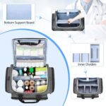 Damero Rolling Medical Bag with Detachable Trolley, Empty Emergency Response Supplies Bag with Removable Dividers, Medical Equipment Storage Bag for Home Health Nurses, Doctors, EMT, EMS, Gray - Image 3