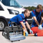 Damero Rolling Medical Bag with Detachable Trolley, Empty Emergency Response Supplies Bag with Removable Dividers, Medical Equipment Storage Bag for Home Health Nurses, Doctors, EMT, EMS, Gray - Image 9