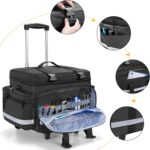 Damero Rolling Medical Bag with Detachable Trolley, Medical Equipment Bag with Removable Pouches and Dividers, First Aid Responder Bag Empty for Home Health Nurses, Doctors, EMT, EMS, Black - Image 5