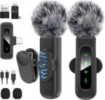 USB C Mini Wireless Lavalier Microphone for iPhone/Android,Lapel Mic with Magnetic Clip-on for Record Video，Lav Mic with LED Display Podcast Vlog Content Creator Interview - Image 2