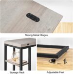 HOOBRO Foldable End Table, C Shaped Side Table with Storage Shelf, Small Snack Table Suitable for Living Room Bedroom Small Spaces, Easy Assembly, Greige and Black BG29SF01 - Image 8