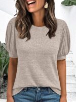 AUTOMET Womens Tops Summer Sweater Long Tunic Dressy Casual Blouses Business Cute Trendy Short Sleeve Shirt 2025 - Image 7
