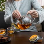 Glass Teapot Set with 4 Double Wall Teacups & Removable Stainless Steel Infuser - Microwave Dishwasher Safe Clear Blooming Loose Leaf Teas, Tea Maker Gift - Image 9
