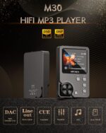 MECHEN M30 HiFi MP3 Player, Lossless DSD High Resolution Digital Audio Music Player, High-Res Portable Audio Player with 64GB Memory Card (Gray) - Image 3