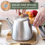 WALDWERK Tea Pot with Infuser - Double Wall Stainless Steel Teapot - Tea Pot with Infuser for Loose Tea - Made from 304 Stainless Steel and Oak Wood - Isolated Teapot with Strainer - 100% Drip Free - Image 3