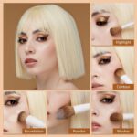 Jessup Makeup Brushes 14Pcs Makeup Brush Set Premium Synthetic Powder Foundation Contour Blush Concealer Eye Shadow Blending Liner Make Up Brush Kit Light Grey T329 - Image 4