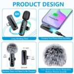 Wireless Microphone Mini Mic for iPhone/Android Phone, LED Display Lavalier Microphone for Video Recording Clip on Lapel Lav Mics Vlog YouTube TikTok - Image 6