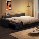 Yaheetech Sectional Sofa L-Shaped Sofa Couch Bed w/Chaise & USB, Reversible Couch Sleeper w/Pull Out Bed & Storage Space Living Room Dark Gray - Image 7