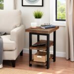 Pomona 3-Tier Solid Wood End Table with Storage Shelves – Rustic Industrial Space-Saving Side Table or Nightstand for Living Room, Bedroom, or Entryway by Alaterre Furniture - Image 7