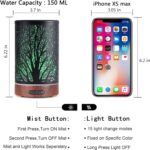 Essential Oils Diffuser for Home,150ML Aromatherapy Diffuser,Birthday Gifts for Women mom,Metal Cool Mist Humidifier with 7 Colors Lights Waterless Auto Off Air Diffusers(Tree) - Image 5