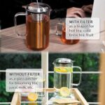 Aquach 51oz Glass Teapot with Stainless Steel Removable Infuser, Stovetop & Dishwasher Safe, Ideal for Loose & Blooming Tea Brewing - Image 5
