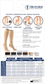 Truform 20-30 mmHg Compression Stockings for Men and Women, Knee High Length, Closed Toe, Black, X-Large (8865BL-XL) - Image 6