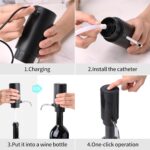 Wine Aerator Electric Wine Decanter Automatic Wine Aerator, Wine Dispenser withUSB TYPE-C Rechargeable for Wine enthusiasts & own use (Stainless steel) - Image 4