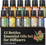 Perfect for Diffusers – 12 Natural Essential Oils Set with Gift Box & Bag | Lavender, Vanilla, Rose, Peppermint & More | Ideal for Aromatherapy, Relaxation & Home Use - Image 2