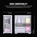 CORSAIR 3500X ARGB Mid-Tower ATX PC Case – Panoramic Tempered Glass – Reverse Connection Motherboard Compatible – 3X CORSAIR RS120 ARGB Fans Included – White - Image 9