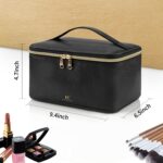 OCHEAL Makeup Bag, Portable Cosmetic Bag, Large Capacity Travel Makeup Case Organizer, Black For Women Toiletry Bag for Girls Traveling With Handle and Divider - Image 6