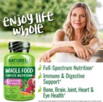 NATURELO Whole Food Multivitamin for Women 50+ (Iron Free) with Vitamins, Minerals, & Organic Extracts - Supplement for Post Menopausal Women Over 50 - No GMO - 240 Vegan Capsules - Image 6
