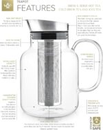 Teabloom 100% Plastic-Free Large Multi-Brew Borosilicate Glass Teapot + Kettle + Pitcher – Steep and Serve Hot Tea, Iced Tea, Cold Brew Tea and Fruit Infused Water – Legacy Tea Maker - Image 5