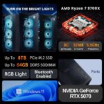 MSI Aegis ZS2 RTX 5070 Gaming Desktop, AMD Ryzen 7 9700X(Intel i9-14900F), NVIDIA RTX 5070, Liquid RGB Cooler, 64GB DDR5 RAM, 2TB SSD, RGB Backlit KB, Wi-Fi 7, Bundle with SL660 512GB Portable SSD - Image 3