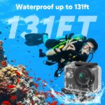 AKASO EK7000 4K30FPS 20MP WiFi Action Camera with EIS Ultra HD 131FT Waterproof Underwater Camera Remote Control 4X Zoom Support External Microphone Black - Image 5