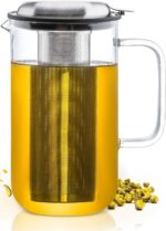 Aquach 51oz Glass Teapot with Stainless Steel Removable Infuser, Stovetop & Dishwasher Safe, Ideal for Loose & Blooming Tea Brewing - Image 2