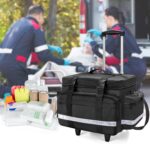 Damero Rolling Medical Bag with Detachable Trolley, Medical Equipment Bag with Removable Pouches and Dividers, First Aid Responder Bag Empty for Home Health Nurses, Doctors, EMT, EMS, Black - Image 9
