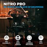 Alesis Nitro Pro Electric Drum Set with Dual Zone Quiet Mesh Pads, 500+ Authentic BFD Sounds, Bluetooth, Drumeo, USB MIDI, Double Kick Compatible - Image 3