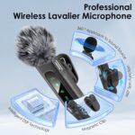 USB C Mini Wireless Lavalier Microphone for iPhone/Android,Lapel Mic with Magnetic Clip-on for Record Video，Lav Mic with LED Display Podcast Vlog Content Creator Interview - Image 7